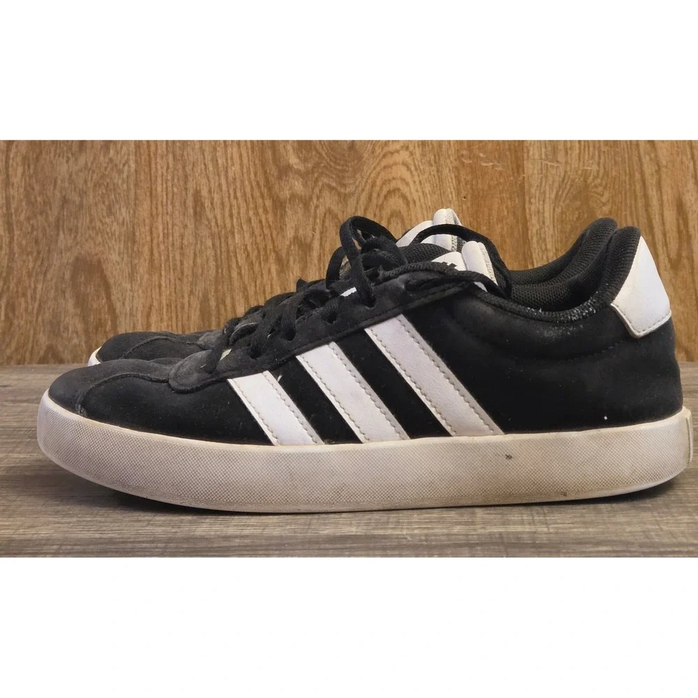 Adidas VL Court 3.0 Athletic Sneakers Shoes Youth Size 3 Black White - Picture 4 of 12